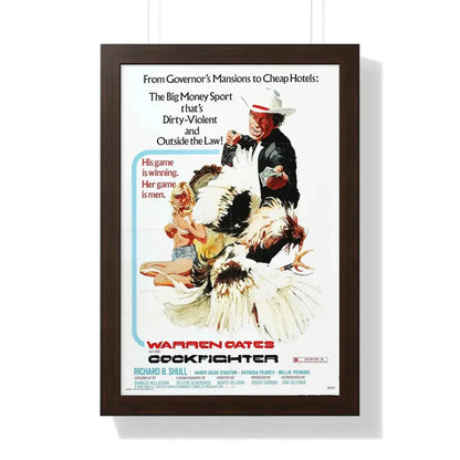 THE COCKFIGHTER 1974 - Framed Movie Poster 16″ x 24″ Walnut - The Sticker Space
