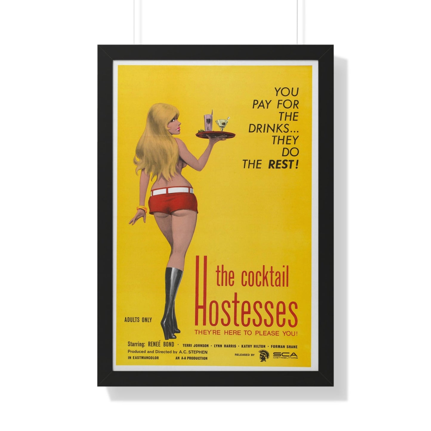 THE COCKTAIL HOSTESSES 1973 - Framed Movie Poster-20" x 30"-The Sticker Space