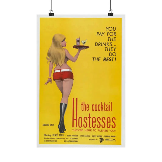 THE COCKTAIL HOSTESSES 1973 - Paper Movie Poster 12″ x 18″ Matte - The Sticker Space