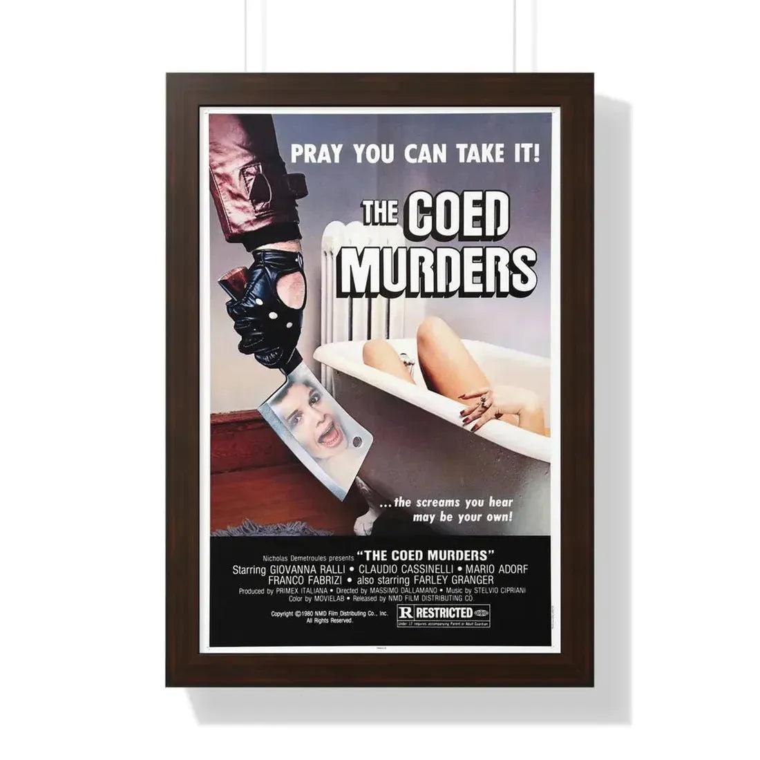 THE COED MURDERS 1974 - Framed Movie Poster 16″ x 24″ Walnut - The Sticker Space