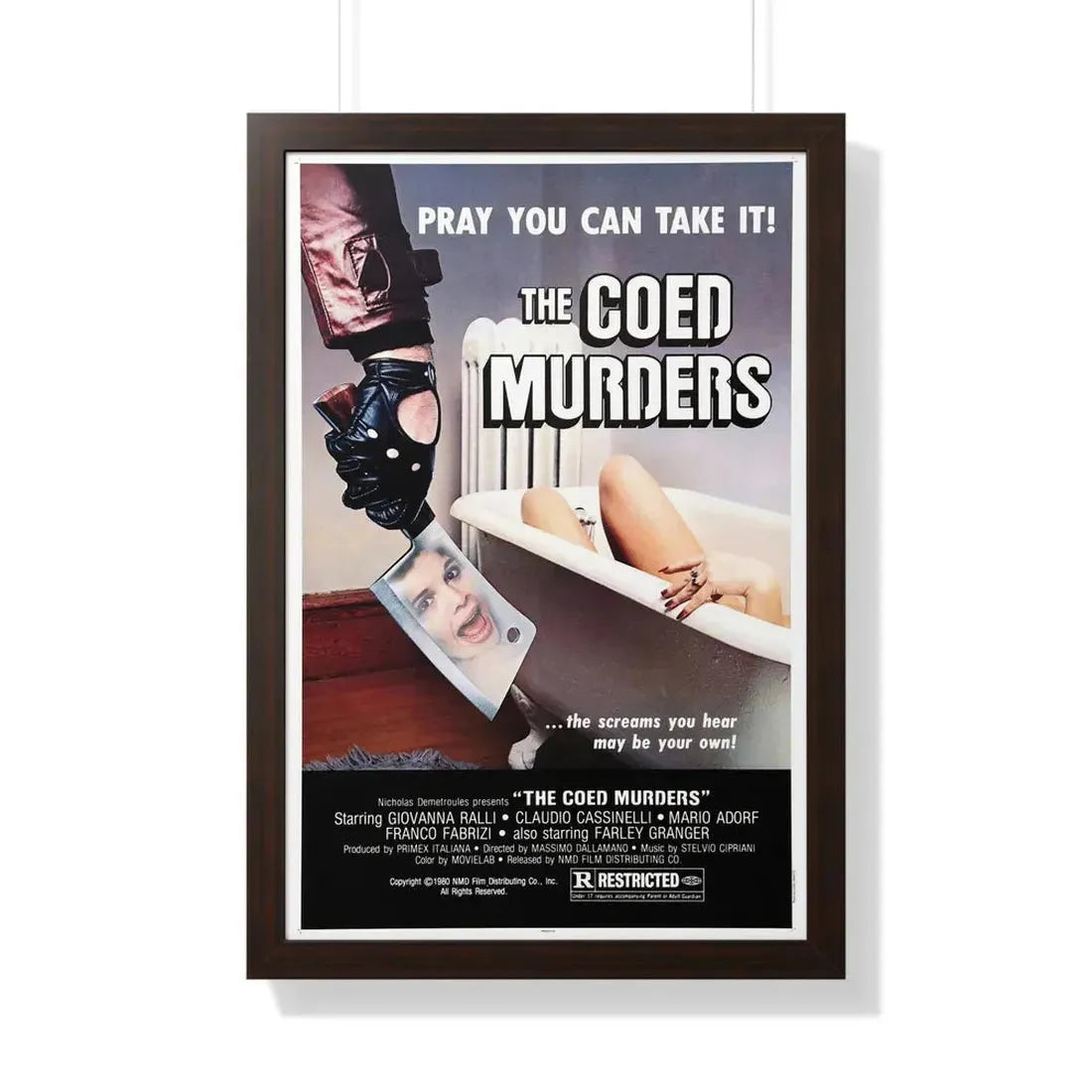 THE COED MURDERS 1974 - Framed Movie Poster 20" x 30" Walnut - The Sticker Space