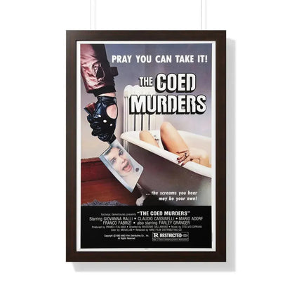 THE COED MURDERS 1974 - Framed Movie Poster 20" x 30" Walnut - The Sticker Space