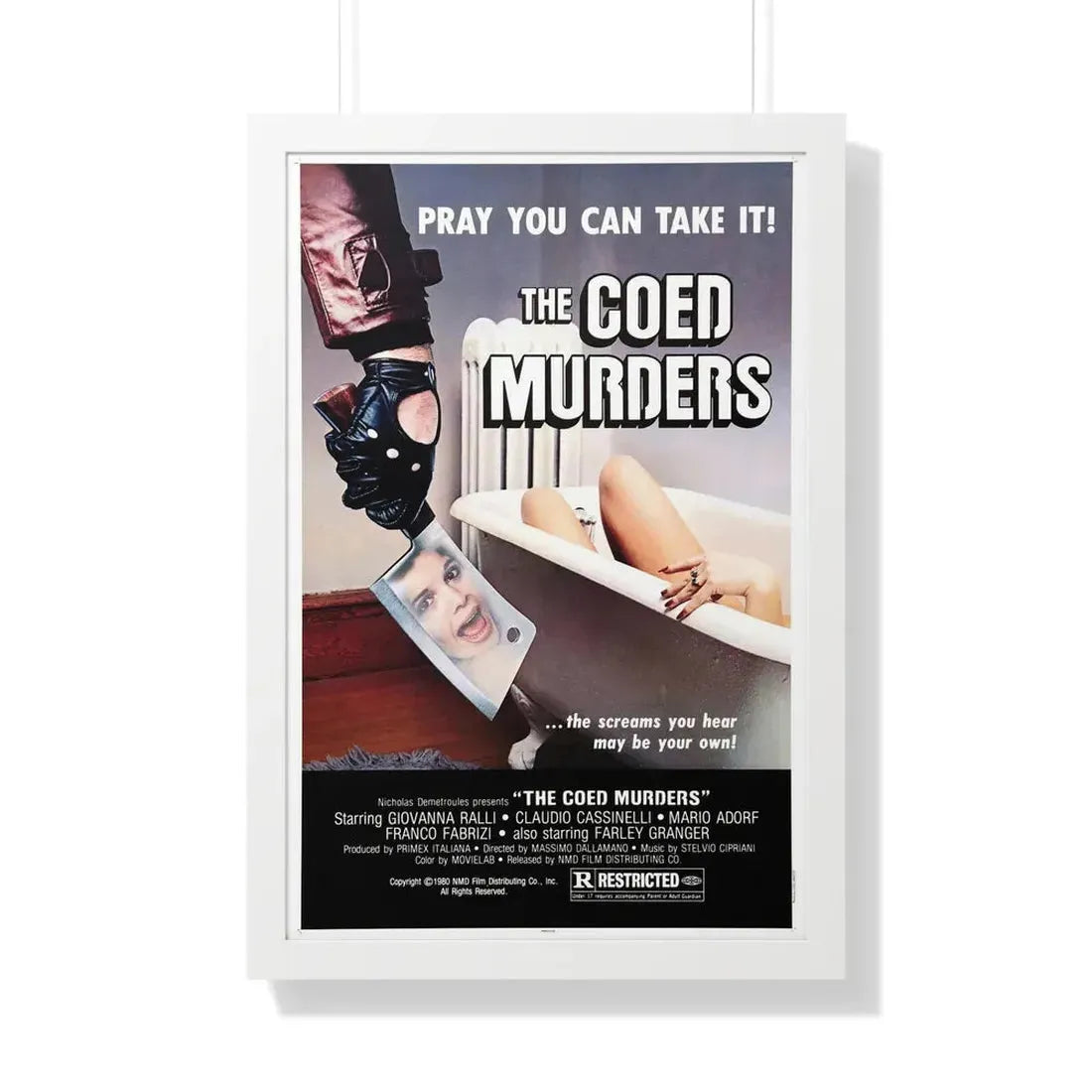 THE COED MURDERS 1974 - Framed Movie Poster 20" x 30" White - The Sticker Space
