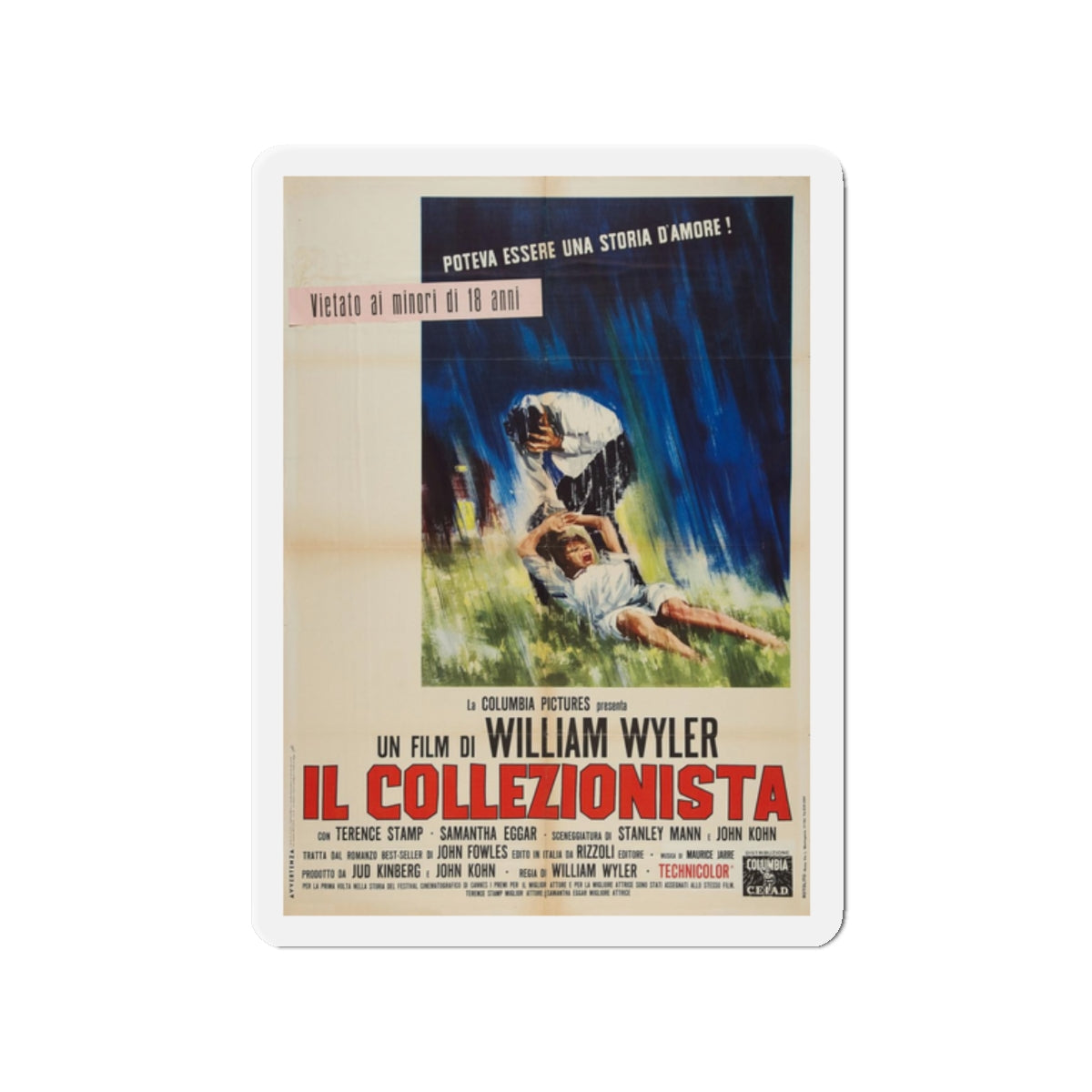 THE COLLECTOR (ITALIAN) 1965 Movie Poster - Refrigerator Magnet-2" x 2"-The Sticker Space