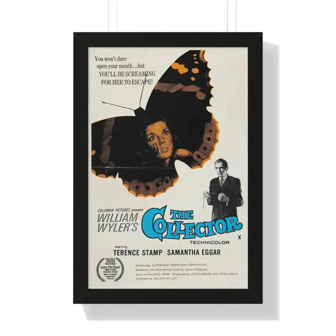 THE COLLECTOR (UK) 1965 - Framed Movie Poster 16″ x 24″ Black - The Sticker Space