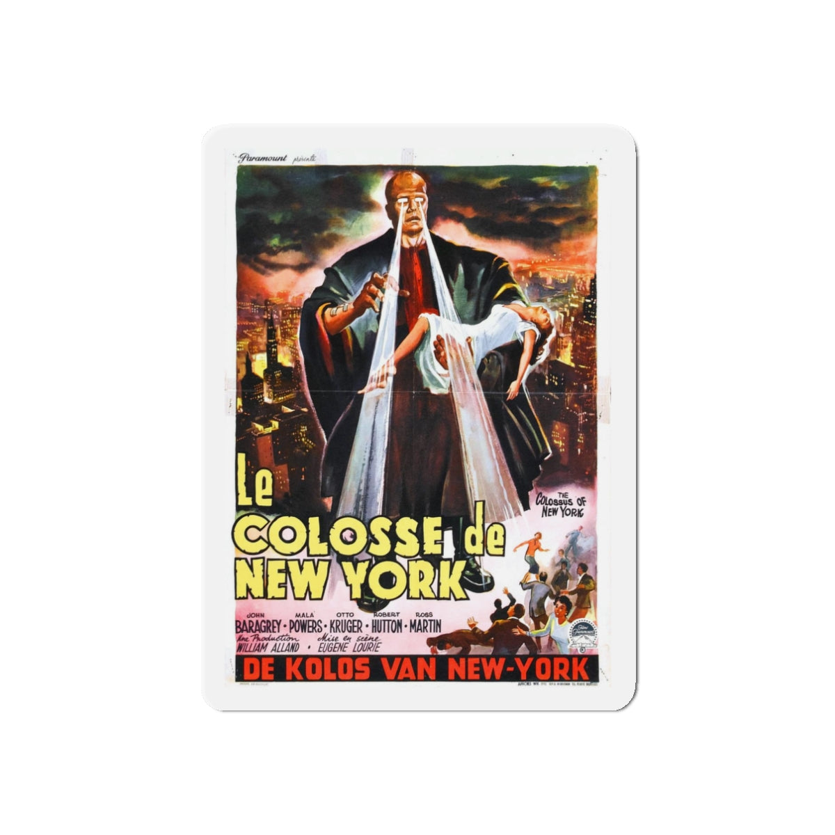 THE COLOSSUS OF NEW YORK (BELGIAN) 1958 Movie Poster - Refrigerator Magnet-3" x 3"-The Sticker Space