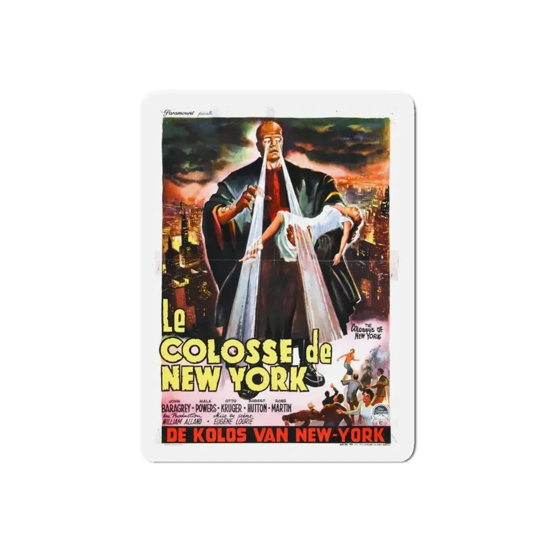 THE COLOSSUS OF NEW YORK (BELGIAN) 1958 Movie Poster - Refrigerator Magnet 6 Inch Die-Cut - The Sticker Space