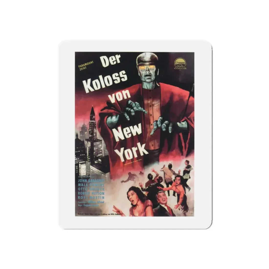 THE COLOSSUS OF NEW YORK (GERMAN) 1958 Movie Poster - Refrigerator Magnet 3 Inch Die-Cut - The Sticker Space