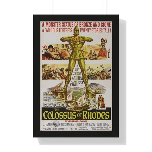 THE COLOSSUS OF RHODES 1961 - Framed Movie Poster 16″ x 24″ Black - The Sticker Space