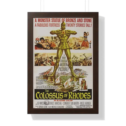 THE COLOSSUS OF RHODES 1961 - Framed Movie Poster 16″ x 24″ Walnut - The Sticker Space
