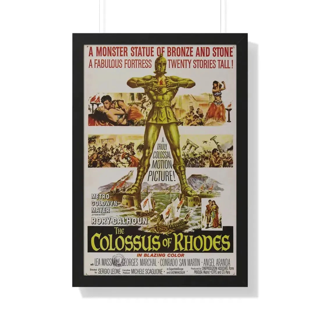 THE COLOSSUS OF RHODES 1961 - Framed Movie Poster 20" x 30" Black - The Sticker Space