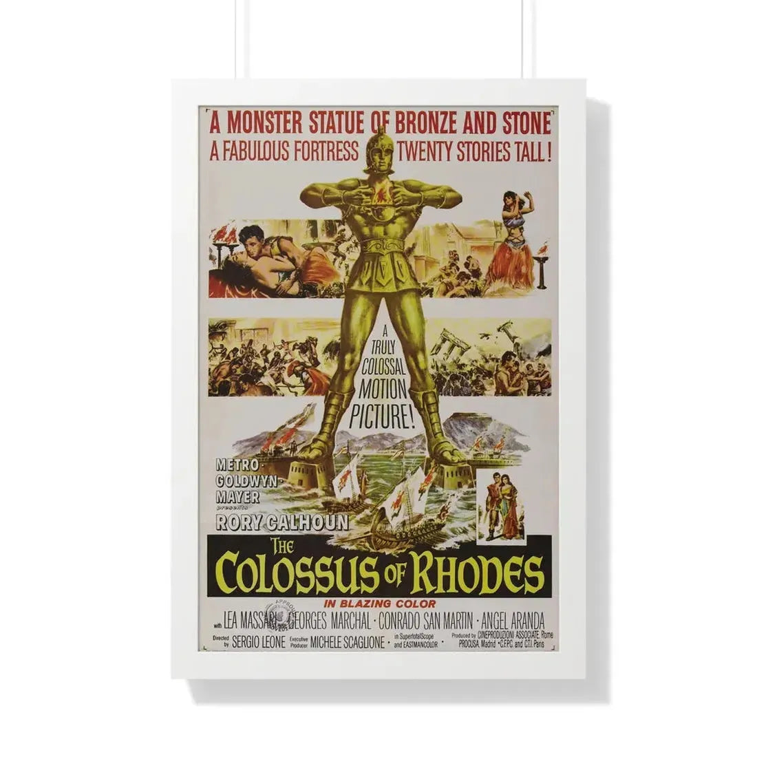 THE COLOSSUS OF RHODES 1961 - Framed Movie Poster 20" x 30" White - The Sticker Space