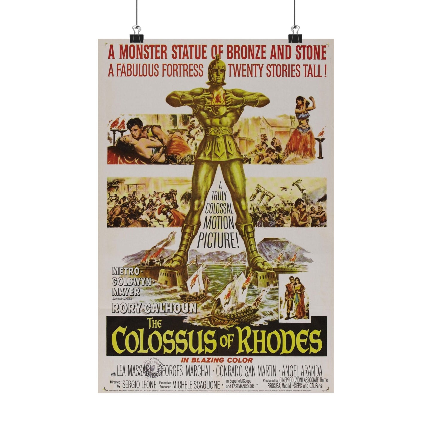 THE COLOSSUS OF RHODES 1961 - Paper Movie Poster-12″ x 18″-The Sticker Space