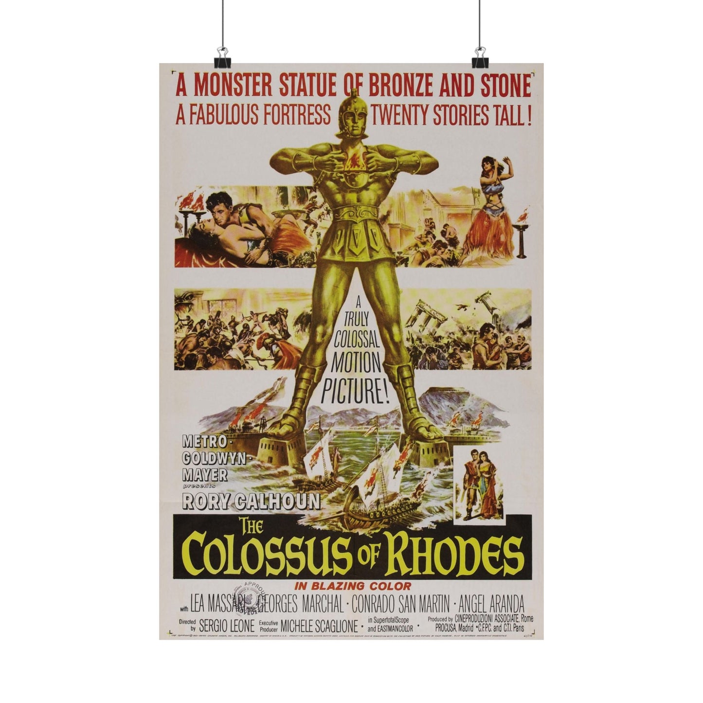 THE COLOSSUS OF RHODES 1961 - Paper Movie Poster-16″ x 24″-The Sticker Space