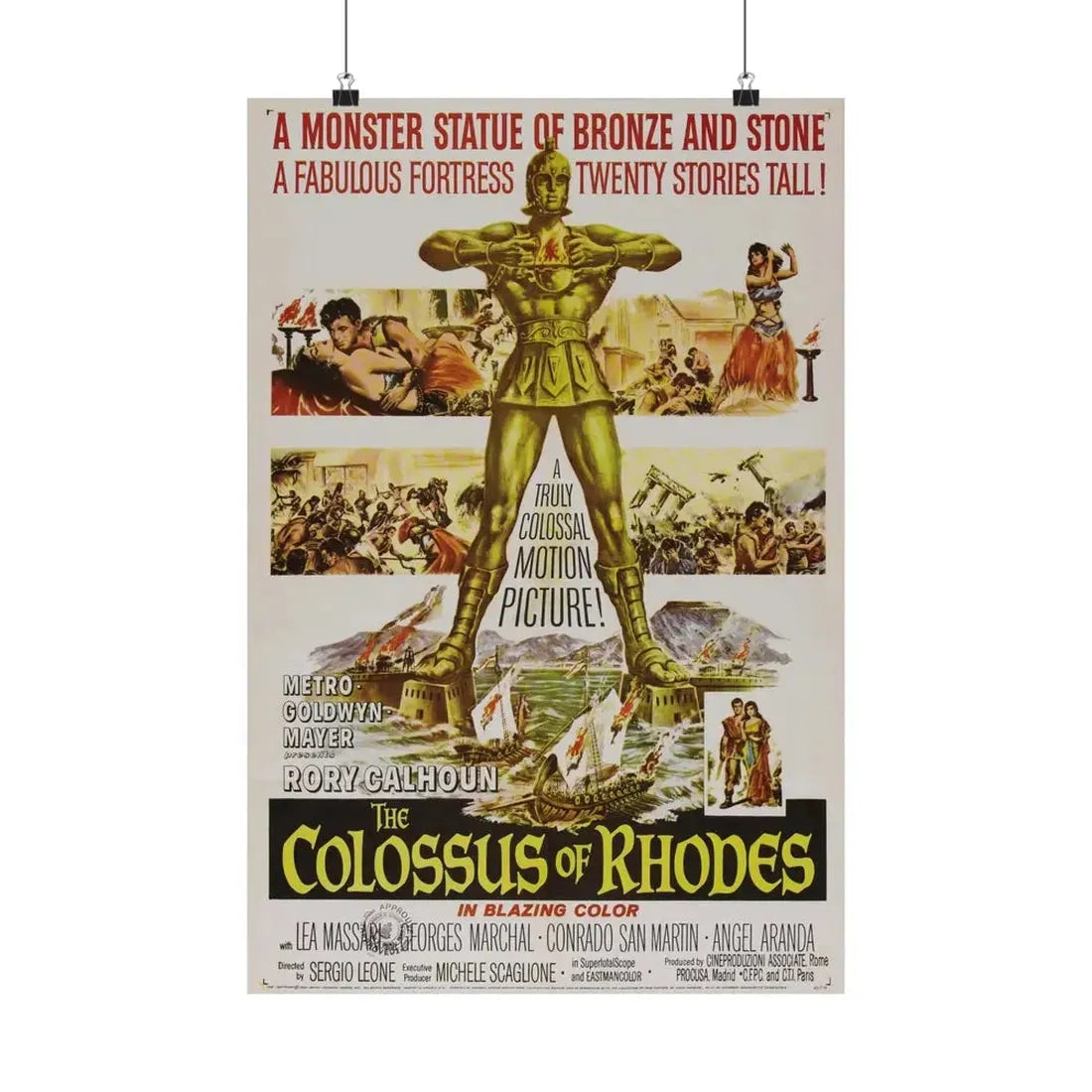 THE COLOSSUS OF RHODES 1961 - Paper Movie Poster 16″ x 24″ Matte - The Sticker Space