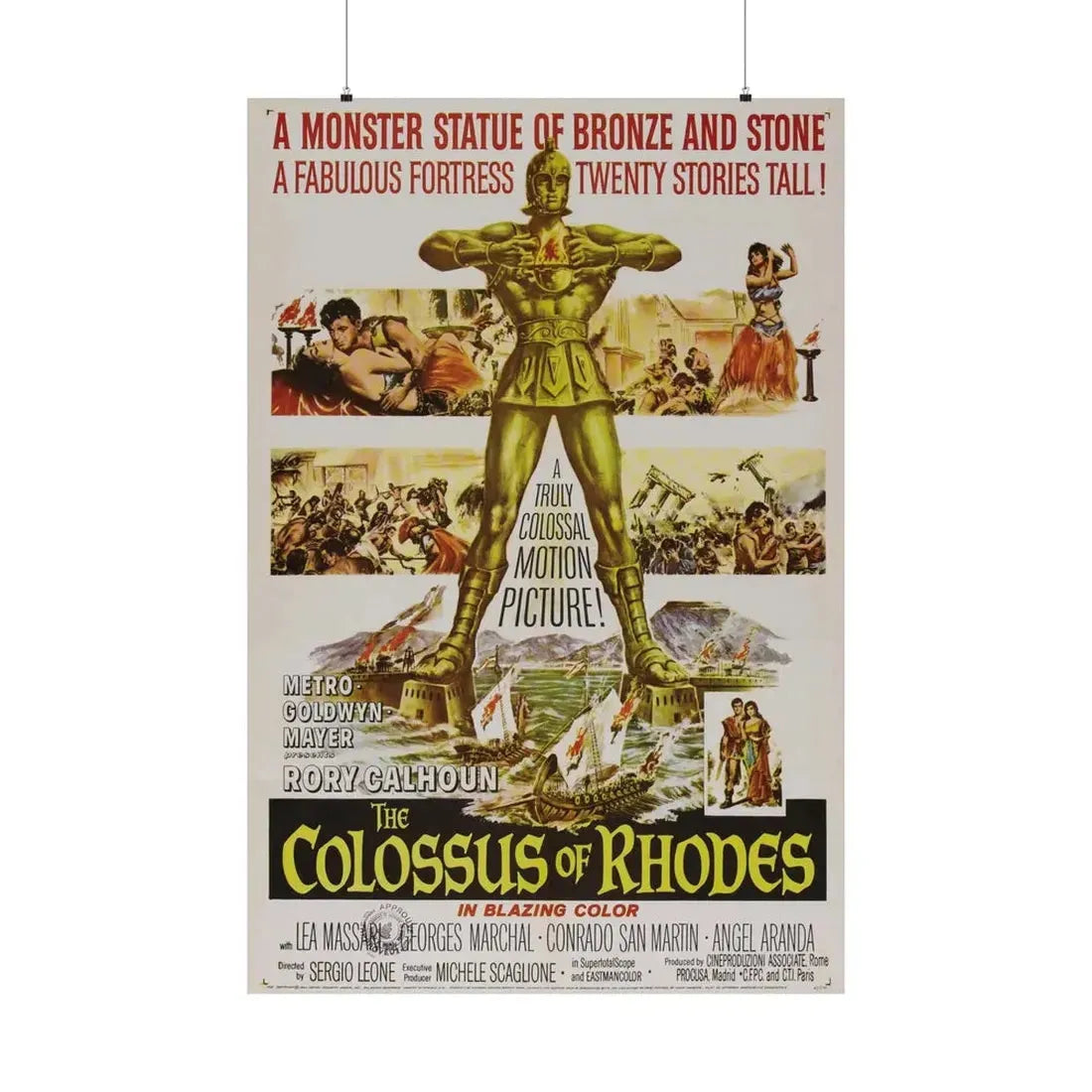 THE COLOSSUS OF RHODES 1961 - Paper Movie Poster 36" x 54" Matte - The Sticker Space