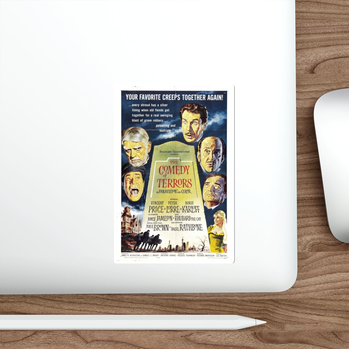 THE COMEDY OF TERRORS 1963 Movie Poster STICKER Vinyl Die-Cut Decal-The Sticker Space