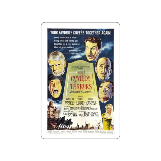 THE COMEDY OF TERRORS 1963 Movie Poster STICKER Vinyl Die-Cut Decal 2 Inch - The Sticker Space