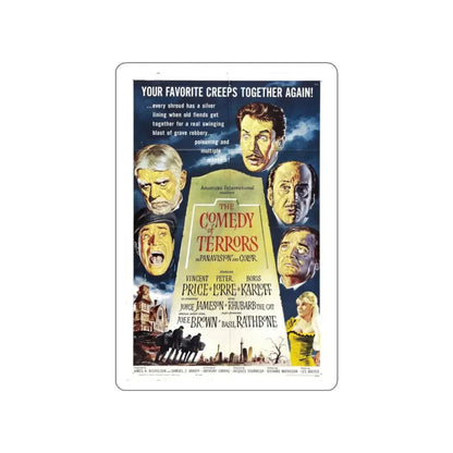 THE COMEDY OF TERRORS 1963 Movie Poster STICKER Vinyl Die-Cut Decal 3 Inch - The Sticker Space