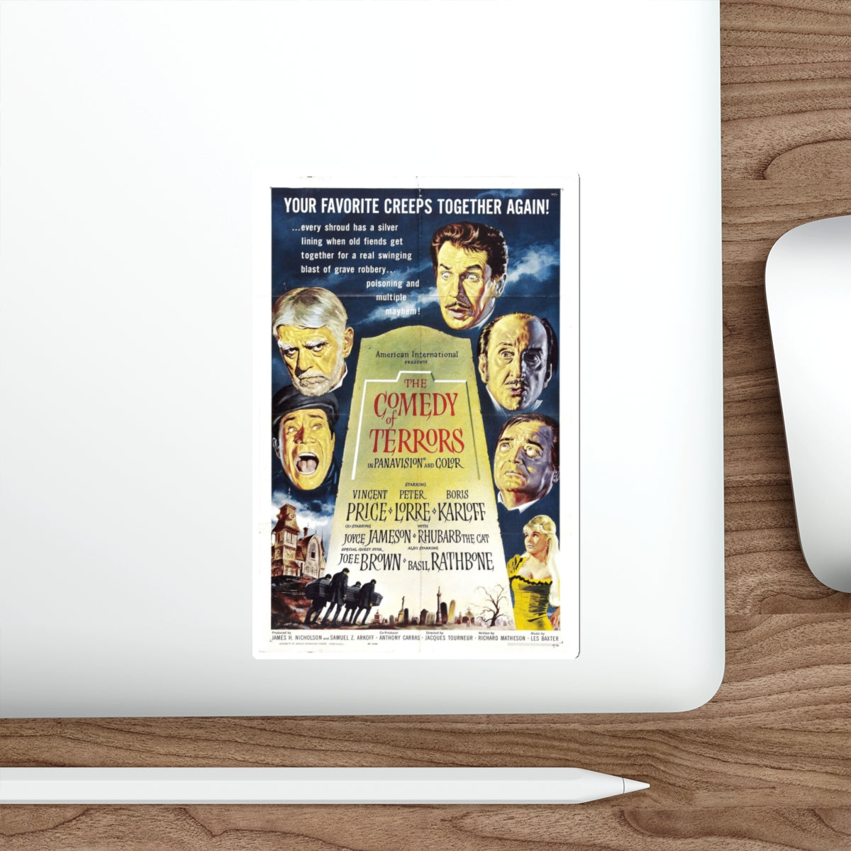 THE COMEDY OF TERRORS 1963 Movie Poster STICKER Vinyl Die-Cut Decal-The Sticker Space