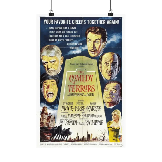 THE COMEDY OF TERRORS 1963 - Paper Movie Poster 12″ x 18″ Matte - The Sticker Space