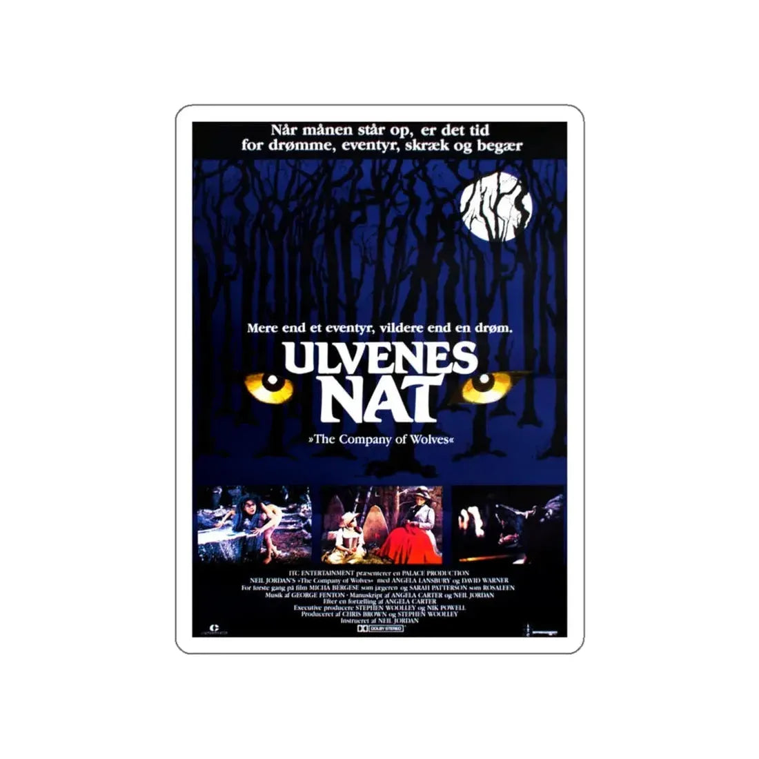 THE COMPANY OF WOLVES (DANISH) 1984 Movie Poster STICKER Vinyl Die-Cut Decal 4 Inch - The Sticker Space