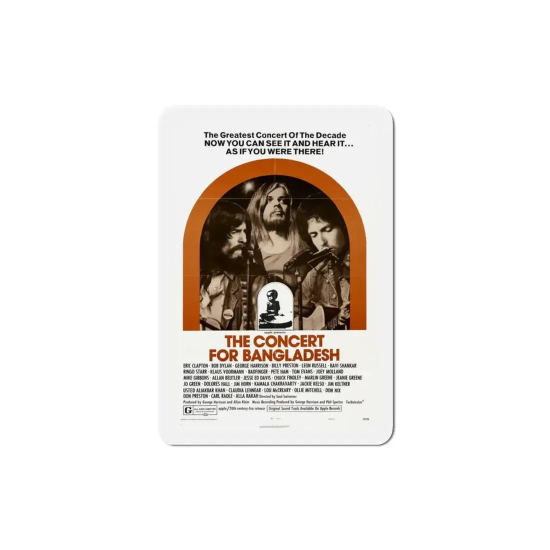 The Concert for Bangladesh 1972 Movie Poster Refrigerator Magnet 3 Inch - The Sticker Space