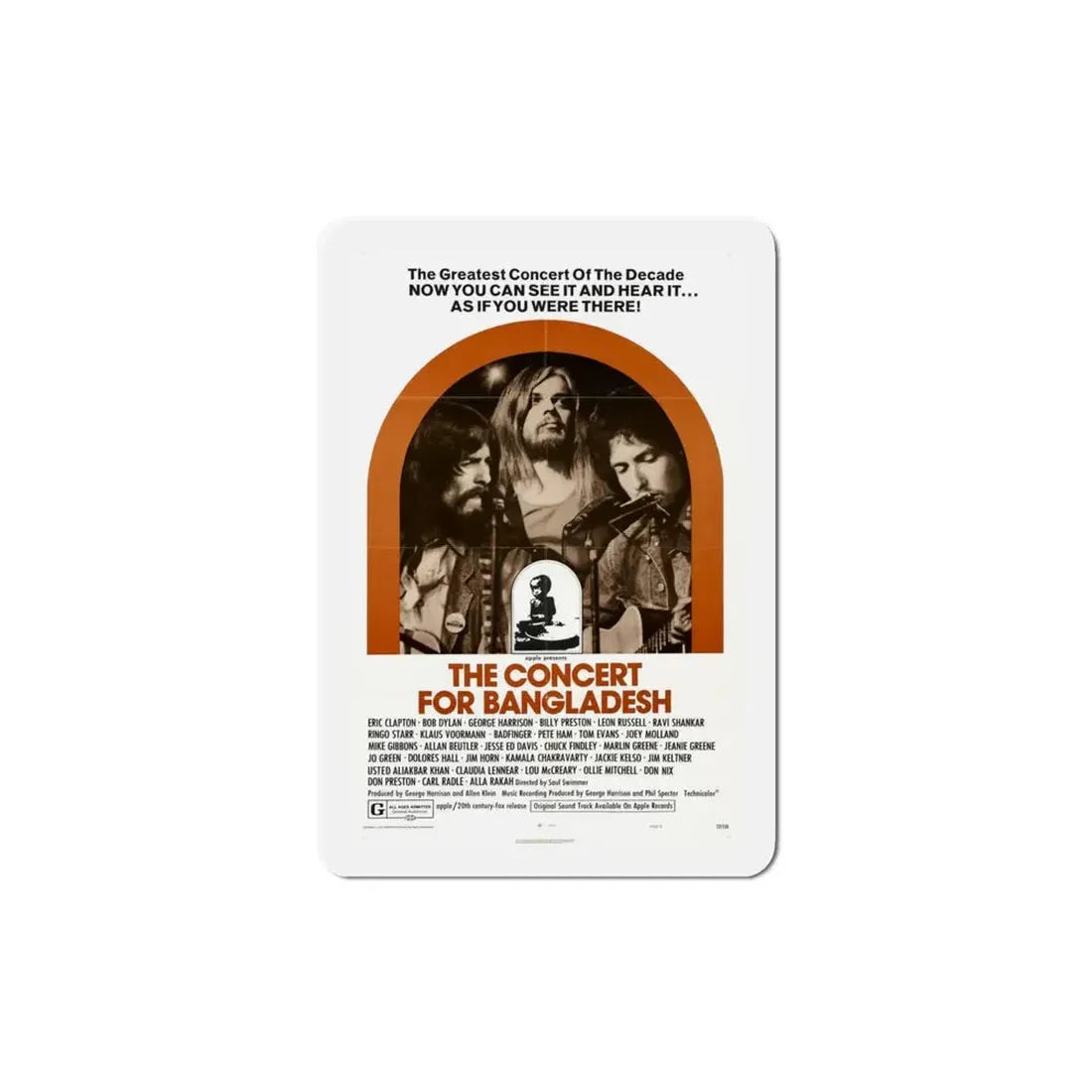 The Concert for Bangladesh 1972 Movie Poster Refrigerator Magnet 4 Inch - The Sticker Space