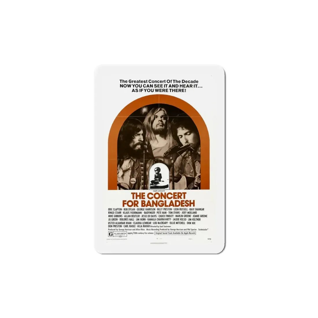 The Concert for Bangladesh 1972 Movie Poster Refrigerator Magnet 5 Inch - The Sticker Space