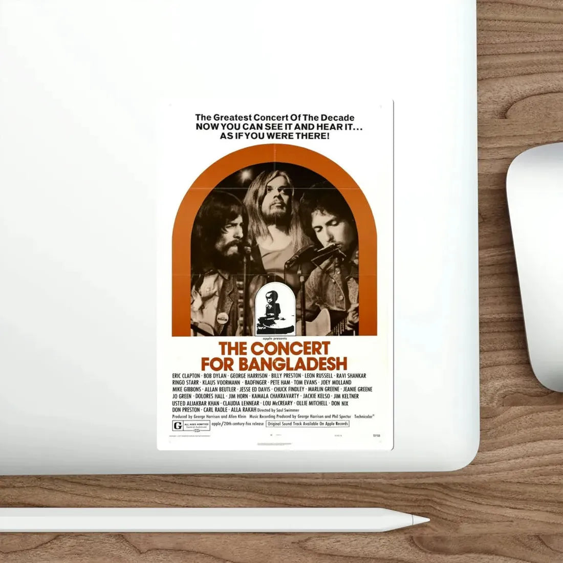 The Concert for Bangladesh 1972 Movie Poster STICKER Vinyl Die-Cut Decal - The Sticker Space