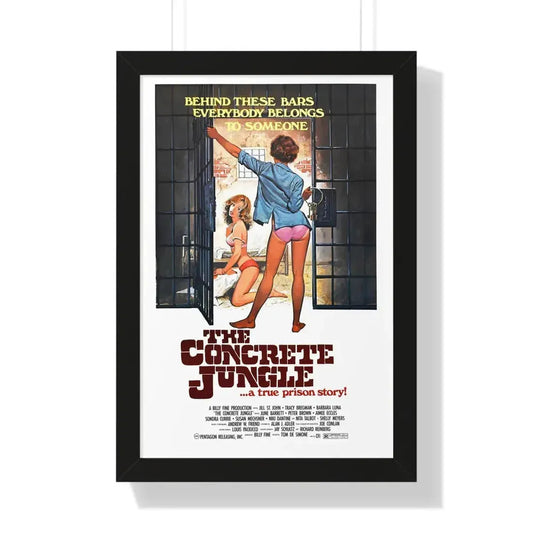 THE CONCRETE JUNGLE 1982 - Framed Movie Poster 16″ x 24″ Black - The Sticker Space