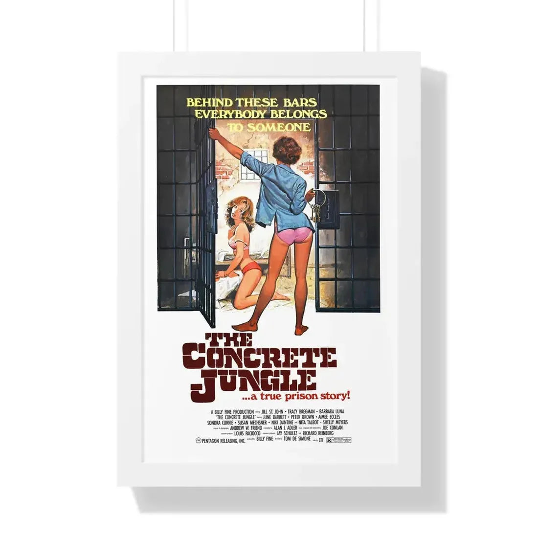 THE CONCRETE JUNGLE 1982 - Framed Movie Poster 16″ x 24″ White - The Sticker Space