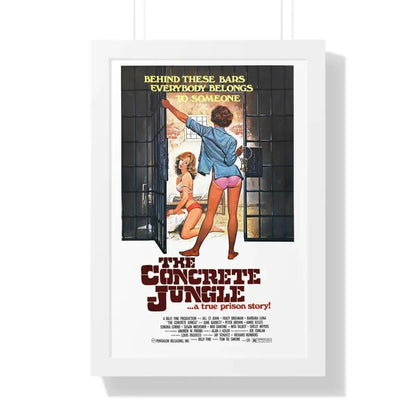 THE CONCRETE JUNGLE 1982 - Framed Movie Poster 16″ x 24″ White - The Sticker Space