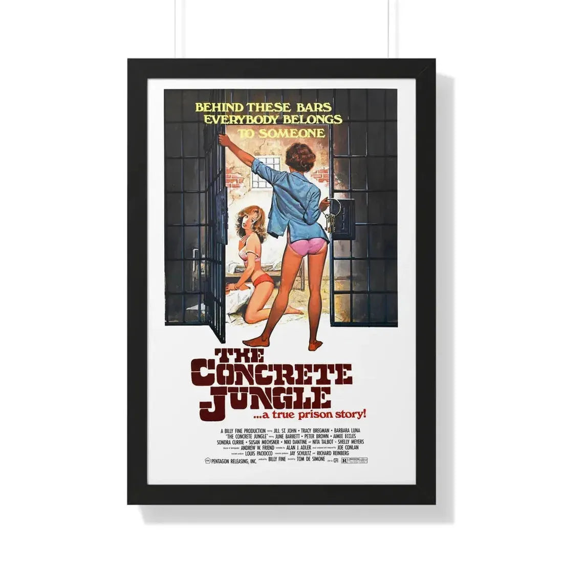 THE CONCRETE JUNGLE 1982 - Framed Movie Poster 20" x 30" Black - The Sticker Space