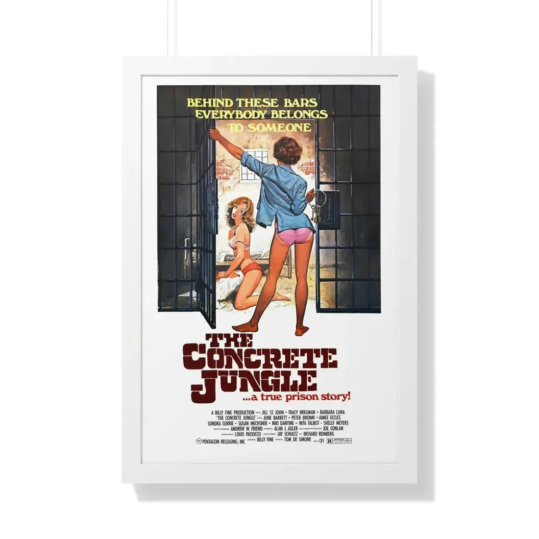 THE CONCRETE JUNGLE 1982 - Framed Movie Poster 20" x 30" White - The Sticker Space