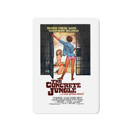 THE CONCRETE JUNGLE 1982 Movie Poster - Refrigerator Magnet 2 Inch Die-Cut - The Sticker Space