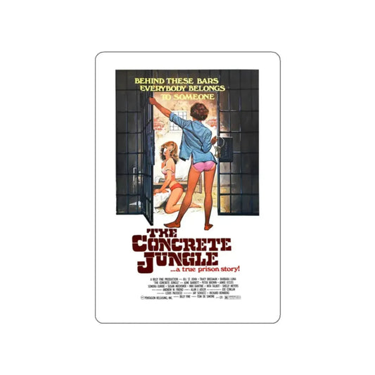 THE CONCRETE JUNGLE 1982 Movie Poster STICKER Vinyl Die-Cut Decal 2 Inch - The Sticker Space