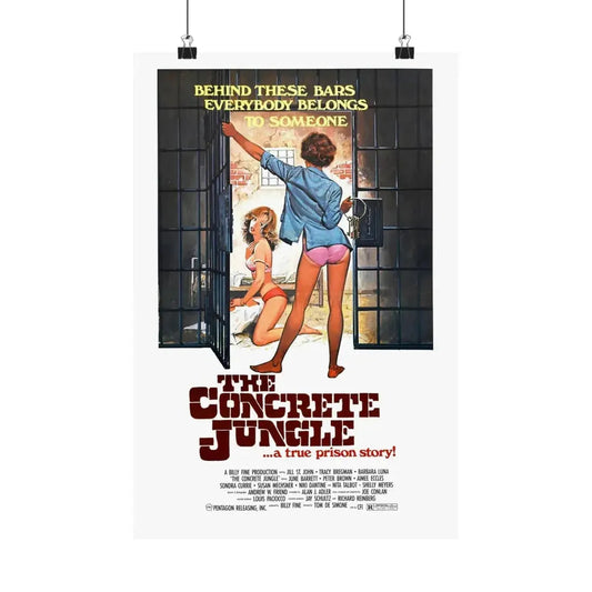 THE CONCRETE JUNGLE 1982 - Paper Movie Poster 12″ x 18″ Matte - The Sticker Space
