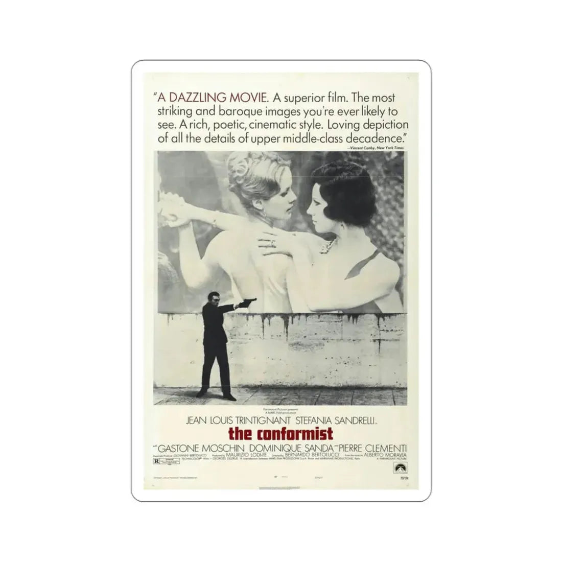 The Conformist 1970 Movie Poster STICKER Vinyl Die-Cut Decal 3 Inch - The Sticker Space