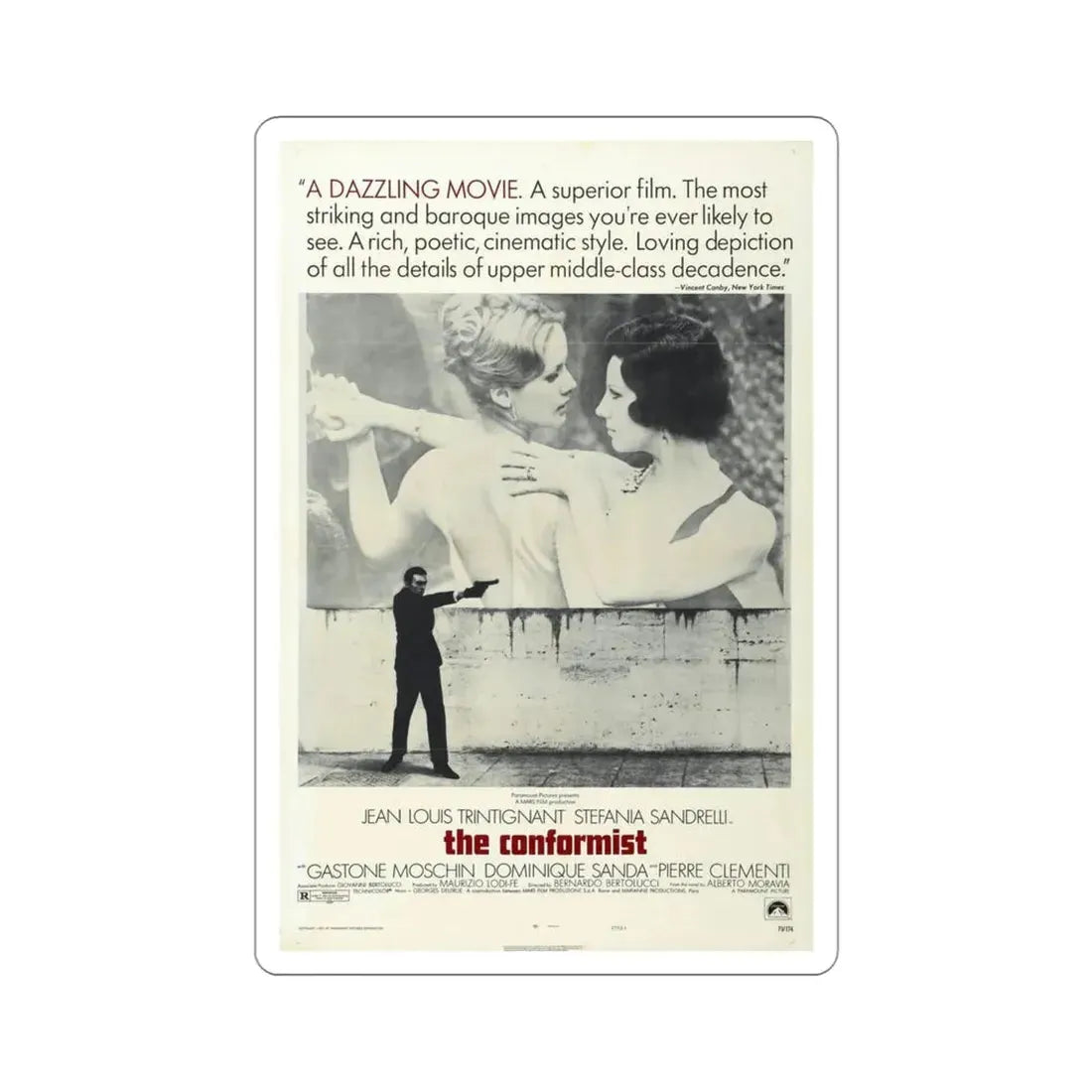 The Conformist 1970 Movie Poster STICKER Vinyl Die-Cut Decal 4 Inch - The Sticker Space