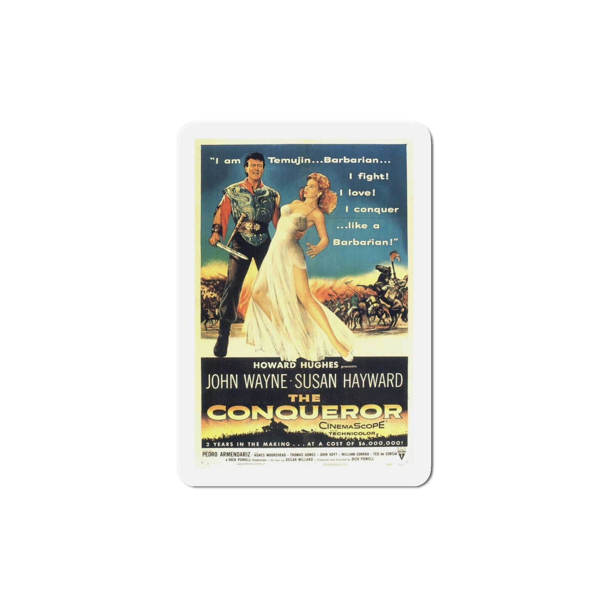 The Conqueror 1956 Movie Poster Die-Cut Magnet-6 Inch-The Sticker Space