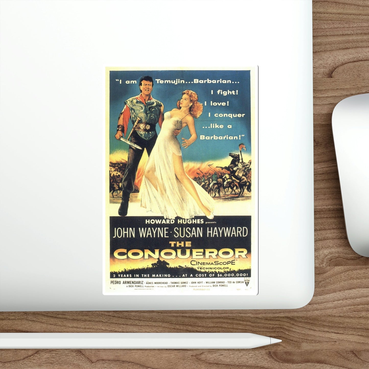 The Conqueror 1956 Movie Poster STICKER Vinyl Die-Cut Decal-The Sticker Space