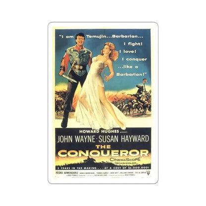 The Conqueror 1956 Movie Poster - STICKER Vinyl Kiss-Cut Decal 3 Inch White - The Sticker Space