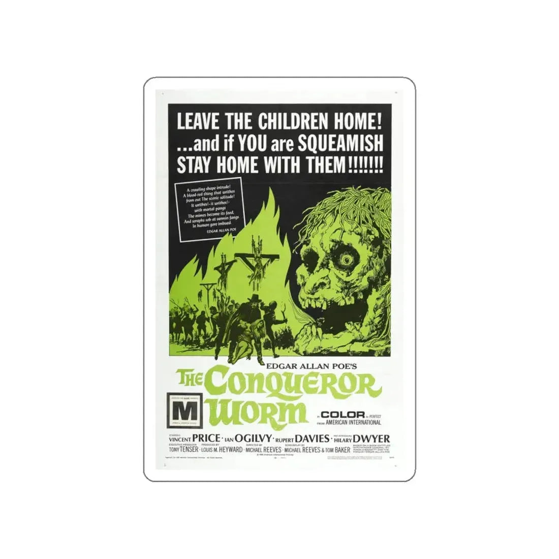 THE CONQUEROR WORM (WITCHFINDER GENERAL) 1968 Movie Poster STICKER Vinyl Die-Cut Decal 5 Inch - The Sticker Space