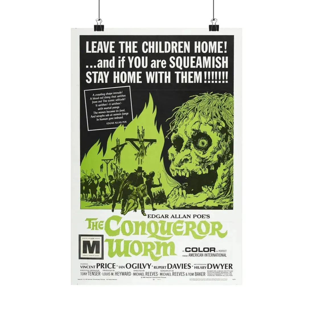 THE CONQUEROR WORM (WITCHFINDER GENERAL) 1968 - Paper Movie Poster 12″ x 18″ Matte - The Sticker Space