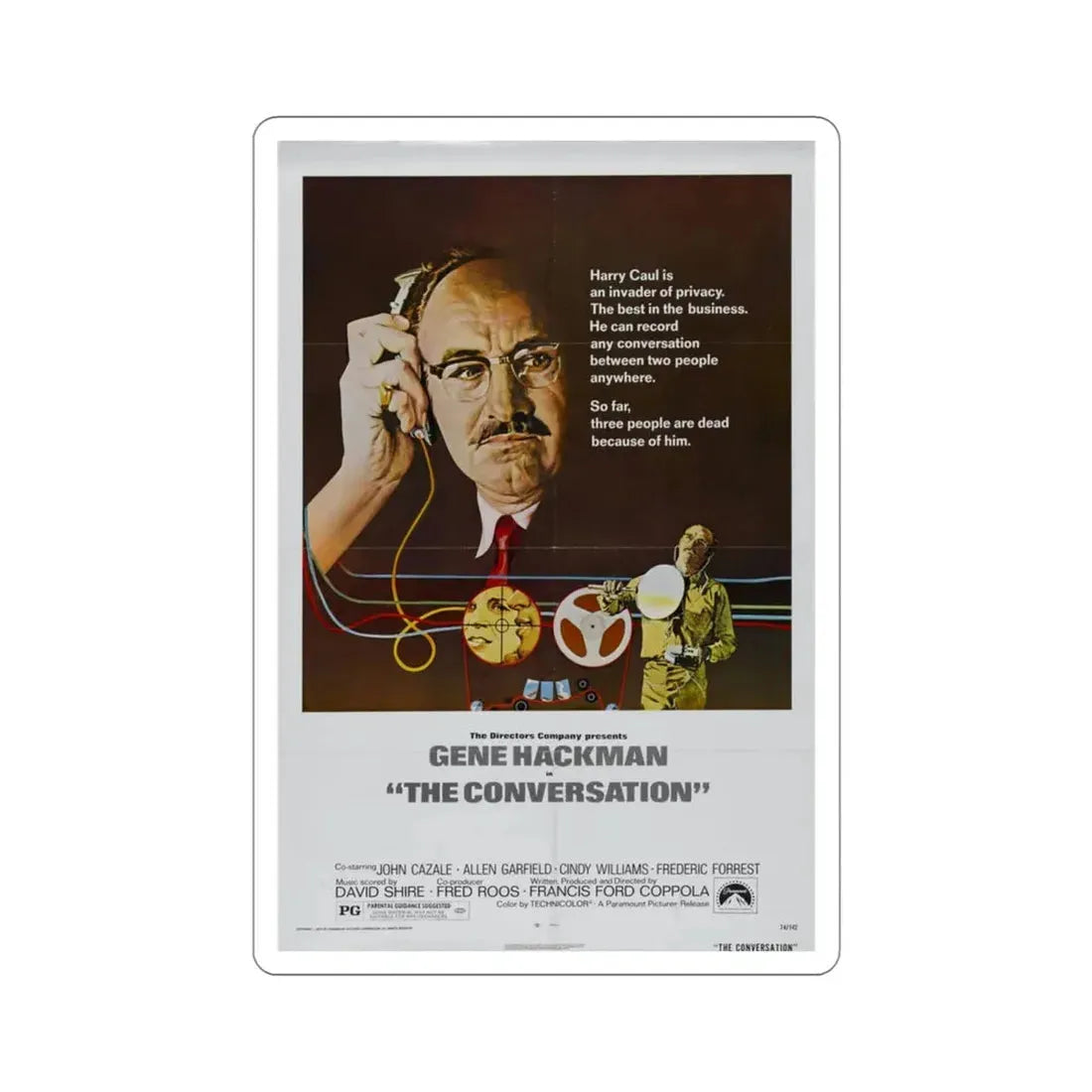 The Conversation 1974 Movie Poster STICKER Vinyl Die-Cut Decal 3 Inch - The Sticker Space