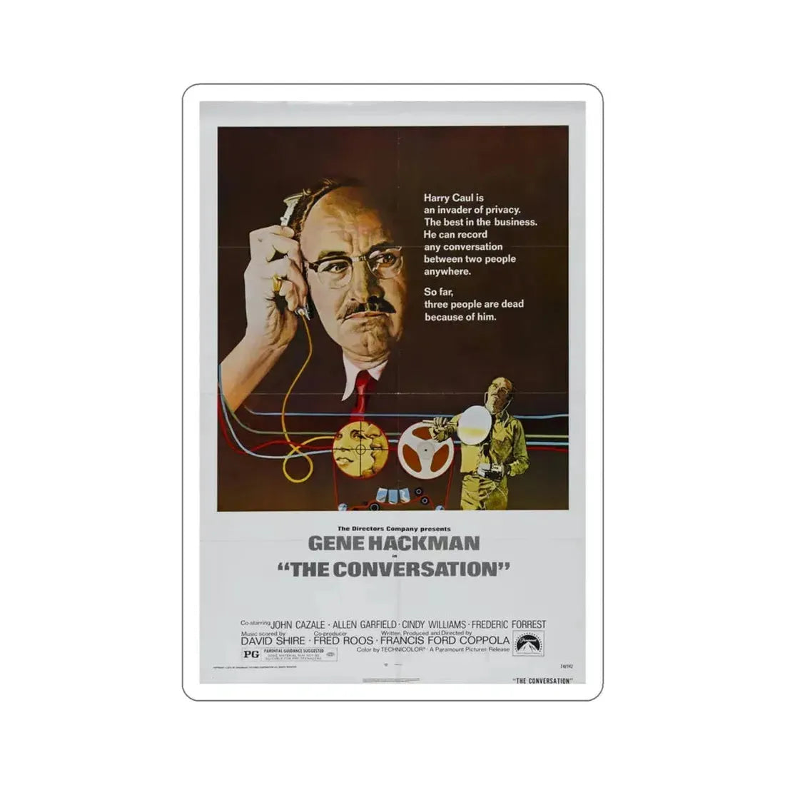The Conversation 1974 Movie Poster STICKER Vinyl Die-Cut Decal 6 Inch - The Sticker Space
