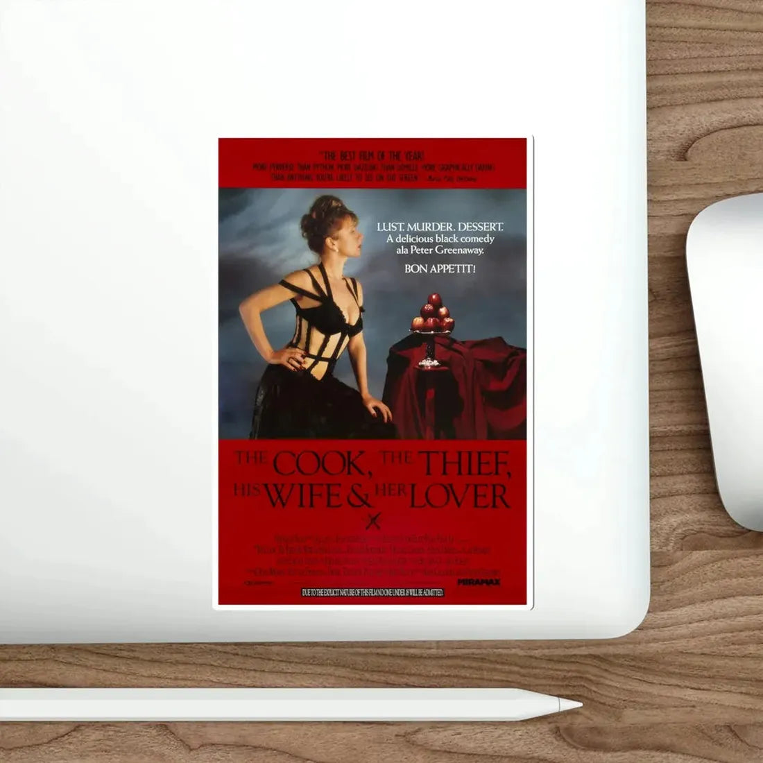 The Cook the Thief His Wife and Her Lover 1990 Movie Poster STICKER Vinyl Die-Cut Decal - The Sticker Space