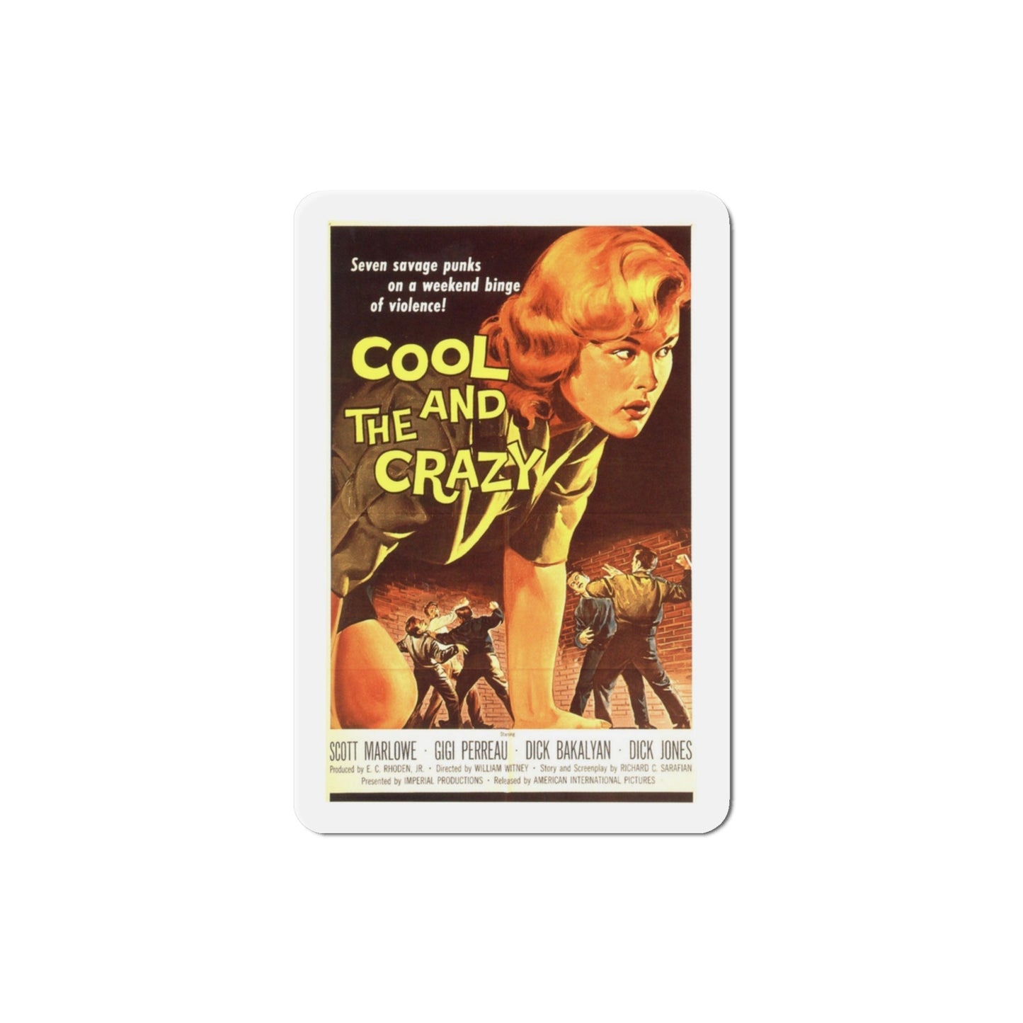 The Cool and the Crazy 1958 Movie Poster Die-Cut Magnet-3 Inch-The Sticker Space