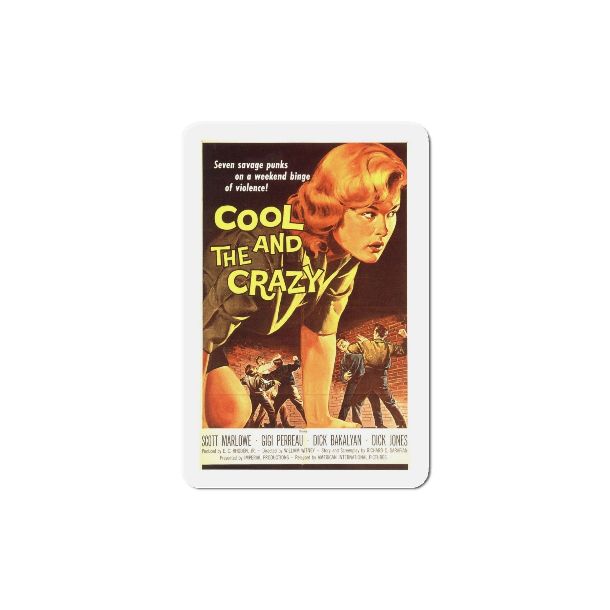 The Cool and the Crazy 1958 Movie Poster Die-Cut Magnet-6 Inch-The Sticker Space